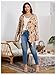 OYOANGLE Women's Plus Size Boho Floral Print Long Sleeve Open Front Kimono Lightweight Asymmetrical Cardigan Khaki 4X-Large Plus