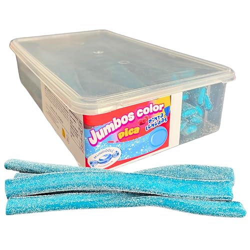 MUNDIDOLÇ Jumbos. Chuches Acidas. 30 Unidades de Sabor Frambuesa. Golosinas y Chucherias. Gominolas Cumpleaños y Halloween (Frambuesa azul).