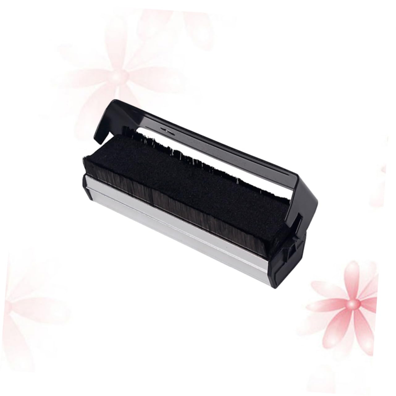 Uonlytech Spazzola Per Pulizia Dischi Vinile Setole e Spazzola Per Strofinare Rimuove Polvere e Macchie Antistatica Per Appendere Design Nero