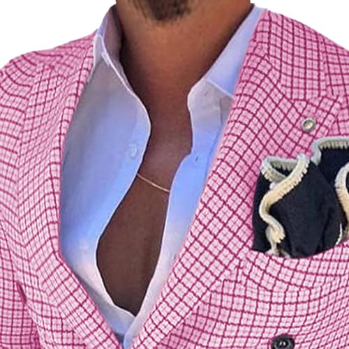 Mens Suits 3 Piece Check Plaid Suit Casual Tuxedo Suits Trousers Wedding Formal Dress Party Prom Sport Coat2