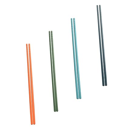 SHOWERORO 4 Pairs Silicone Chopsticks Portable Chopsticks Travel Cutlery Japanese Chopsticks Sushi Sticks Eating Extra Chopsticks Home Chopsticks Anti- Chopsticks Chopsticks