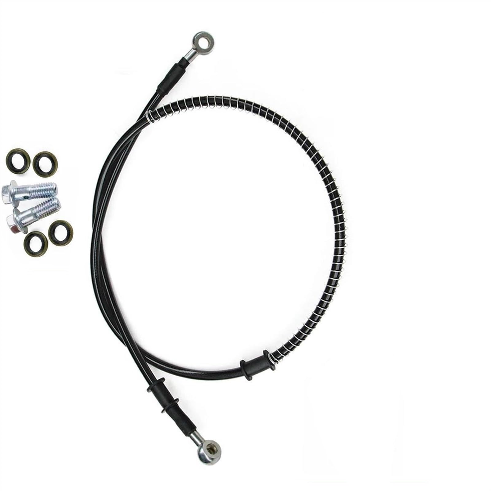 Ksxzw One Color Motorbike Part 400Mm/40Cm-2300Mm/230Cm M8 28°-28° Motorcycle Braided Steel Hydraulic Brake Line Clutch Oil Hose Tube Pipe(1300Mm)