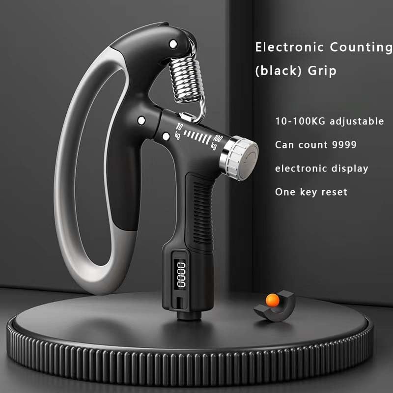 Image of D-Shape Hand Gripper with Counter Adjustable Resistance 10KG-100KG | Power Grip Trainer for Forearm, Finger & Hand Strength | Home & Gym Workout Tool
