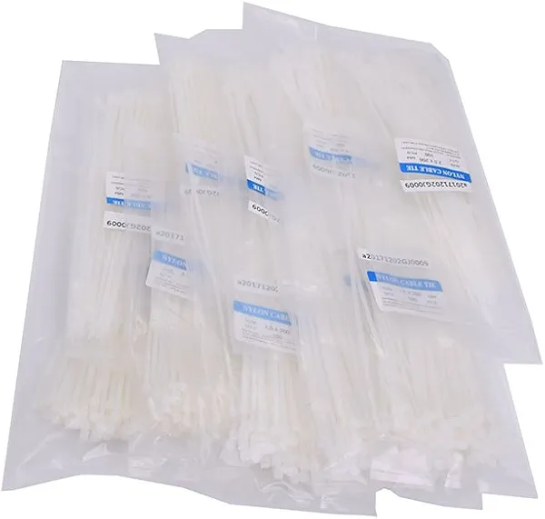 1000pcs 8 inch Nylon Cable Tie Self Locking 8" Plastic Cable Wire Zip Ties Natural White