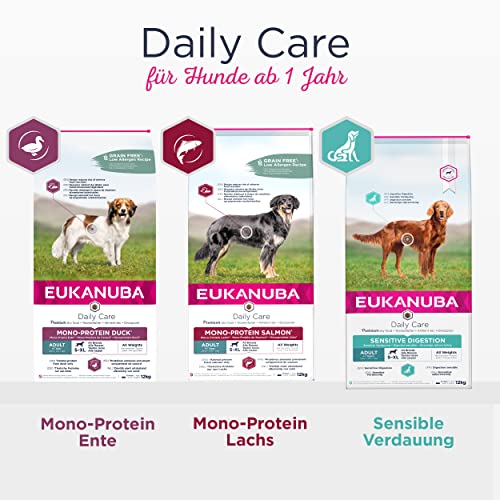Eukanuba Daily Care Mono-Protein Hundefutter - Trockenfutter mit nur Ente als tierischem Protein, allergenarme Rezeptur, 2,3 kg