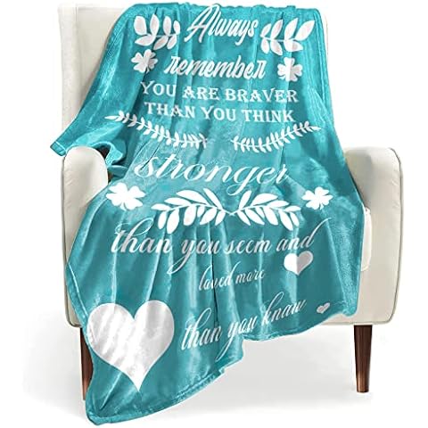 BOOPBEEP Inspirational Get Well Soon Gifts for Women, Christian Spiritual Gifts for Women Religious Blanket with Bible Verse Prayers Birthday Gifts Healing Throw Blanket (Teal, 40"x50") Cover