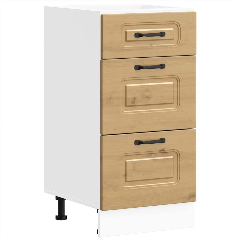 Küchenunterschrank Kalmar, Artisan-Eiche Holzwerkstoff, 40x46x81,5 cm, mit verstellbaren Füßen, ideal für Küche, Lagerung und Speisekammer