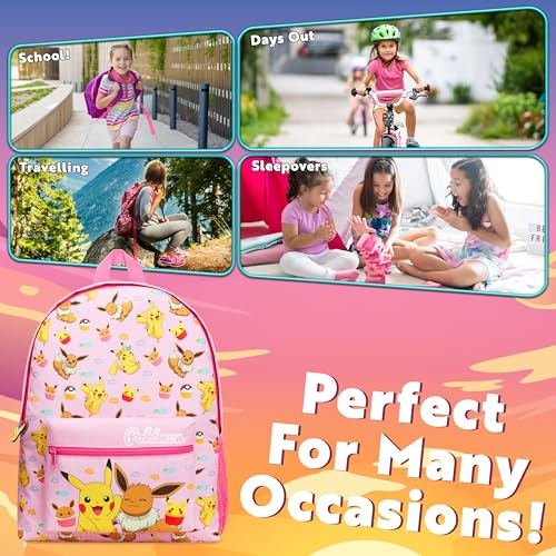 Image of Pokemon Backpack Kids School Bag Boys Girls Teens Pikachu Pokeball