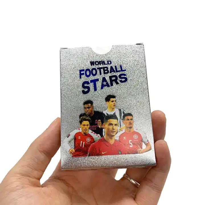 Bestie toys World Cup Soccer Star Card 55Pcs Soccer Trading Cards Gold Foil Cards Silver Sports Souvenirs No Repetition Birthday Kids Men(Silver) 1