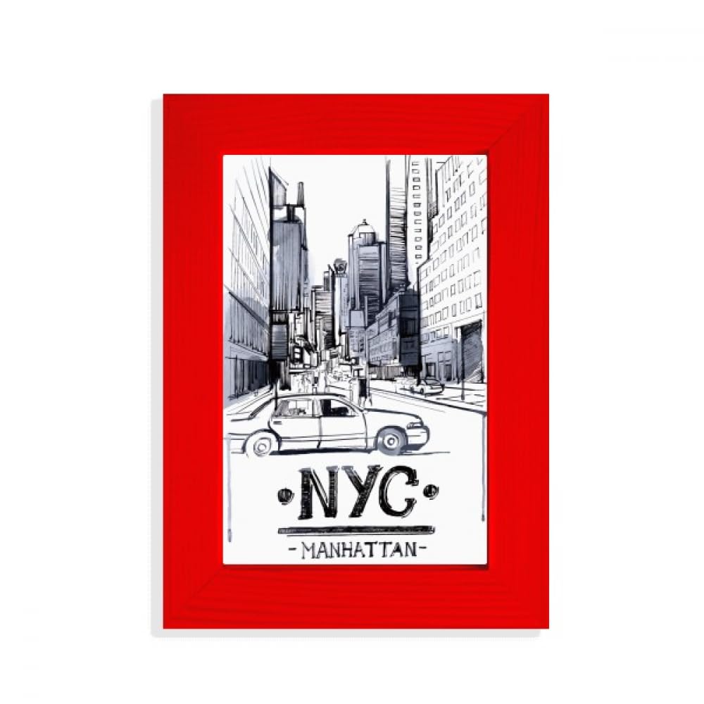 Cadre photo New York rouge éclatant style NYC Love America