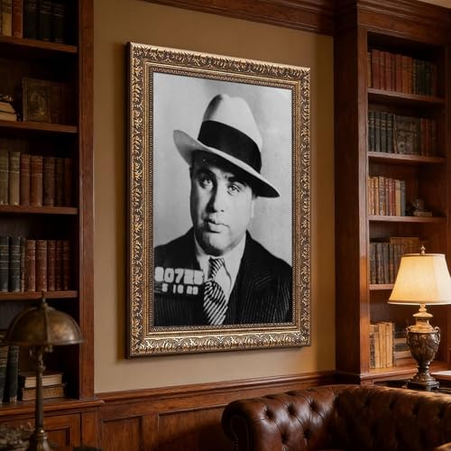 Toile Al Capone mugshot pour habiller un mur de bureau moderne 40x61