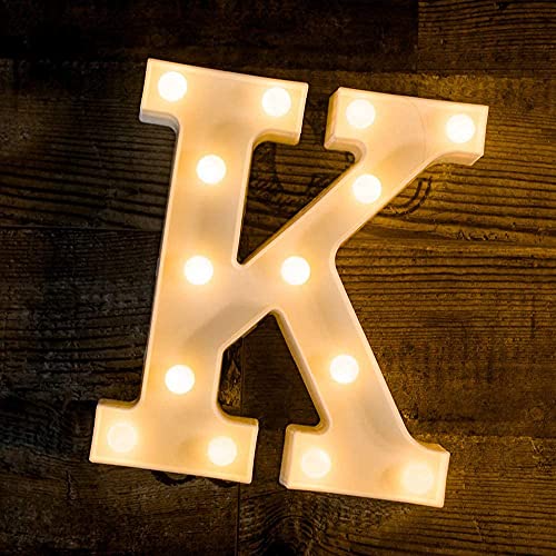 Image of Marquee K Alphabet Shaped LED Light Lamp for Decoration Decore Walls Hanging Birthday Party Wedding (K)