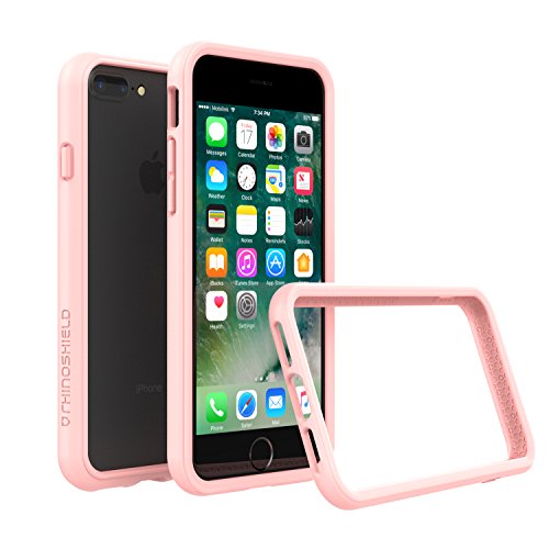 RhinoShield iPhone 8 Plus/iPhone 7 Plus Bumper Case [CrashGuard Shock Absorbent Slim Design Protective Cover [3.5 M / 11ft Drop Protection] Apple - Shell Pink