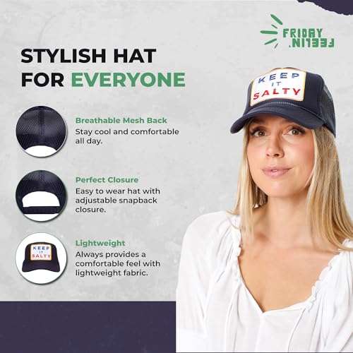Image of Friday Feelin' Trucker Hat Women Men Baseball Caps Gift Women's USA Trucker Hats Caps Baseball Hats All Occasions - One Size