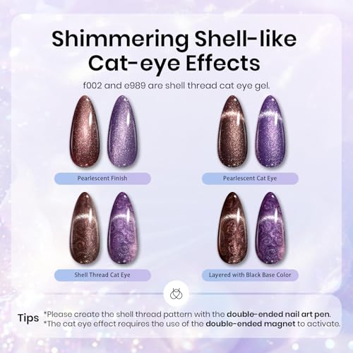 Image of Beetles Pastel Gel Nail Polish Set, 20 Color Magnetic Cat Eye Shimmer Gel Polish Kit with Pink Purple Blue Green Colors, Base Coat, Glossy Matte Top Coat, UV LED Home Manicure Nail Art Gift for Women