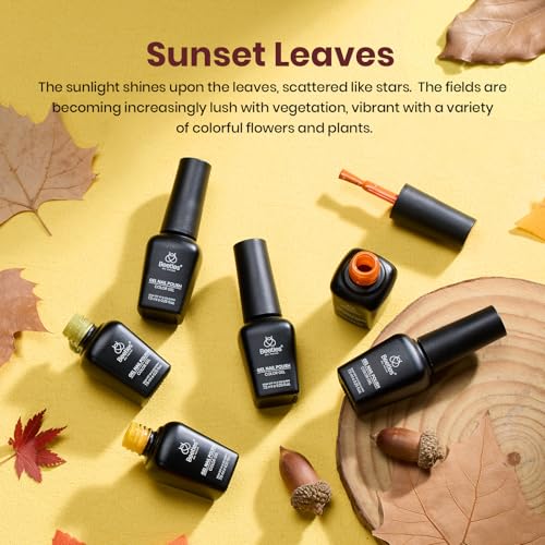 Image of Beetles Orange Gel Polish Set - 6 Colors Red Green Purple Yellow Gel Polish Kit, Soak Off UV LED Gel Nail Polish for Manicure Nail Art Gift Women