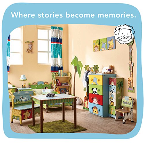 Fantasy Fields - Sunny Safari Animals Thematic Kids Storage Bench | Imagination Inspiring Hand Crafted & Hand Painted Details Non-Toxic, Lead Free Water-based Paint