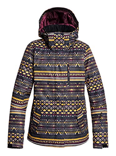Roxy Jetty - Chaqueta Para Nieve Para Mujer Chaqueta Para Nieve, Mujer, true black new geometric, M