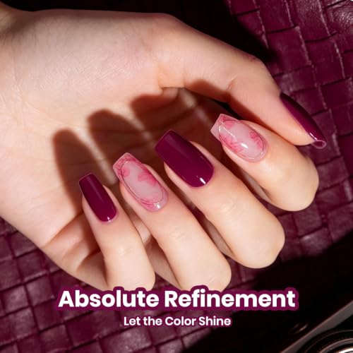 Image of beetles Burgundy Gel Polish, Plum Wine, 15ml Purple Shade Color Gel
