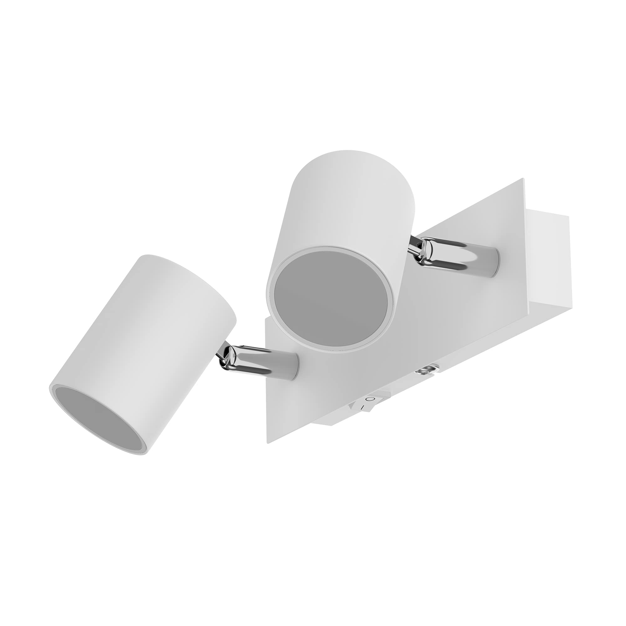 ledscom.de Wall spot WAIKA, Two-Light, with Switch, White matt + GU10 LED Lamps 3-Step dimming: max. 609lm Each White