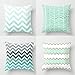 ZYFSKR 4 Piezas Fundas Almohada Funda De Almohadón De Poliéster Cuadradas Fundas De Almohada Funda De Cojín Verde Menta para Sofá Cojines Decorativos Home 45X45Cm
