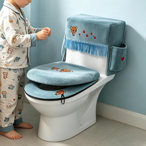 Tapa de inodoro universal de 3 piezas suave para el baño de casa 8