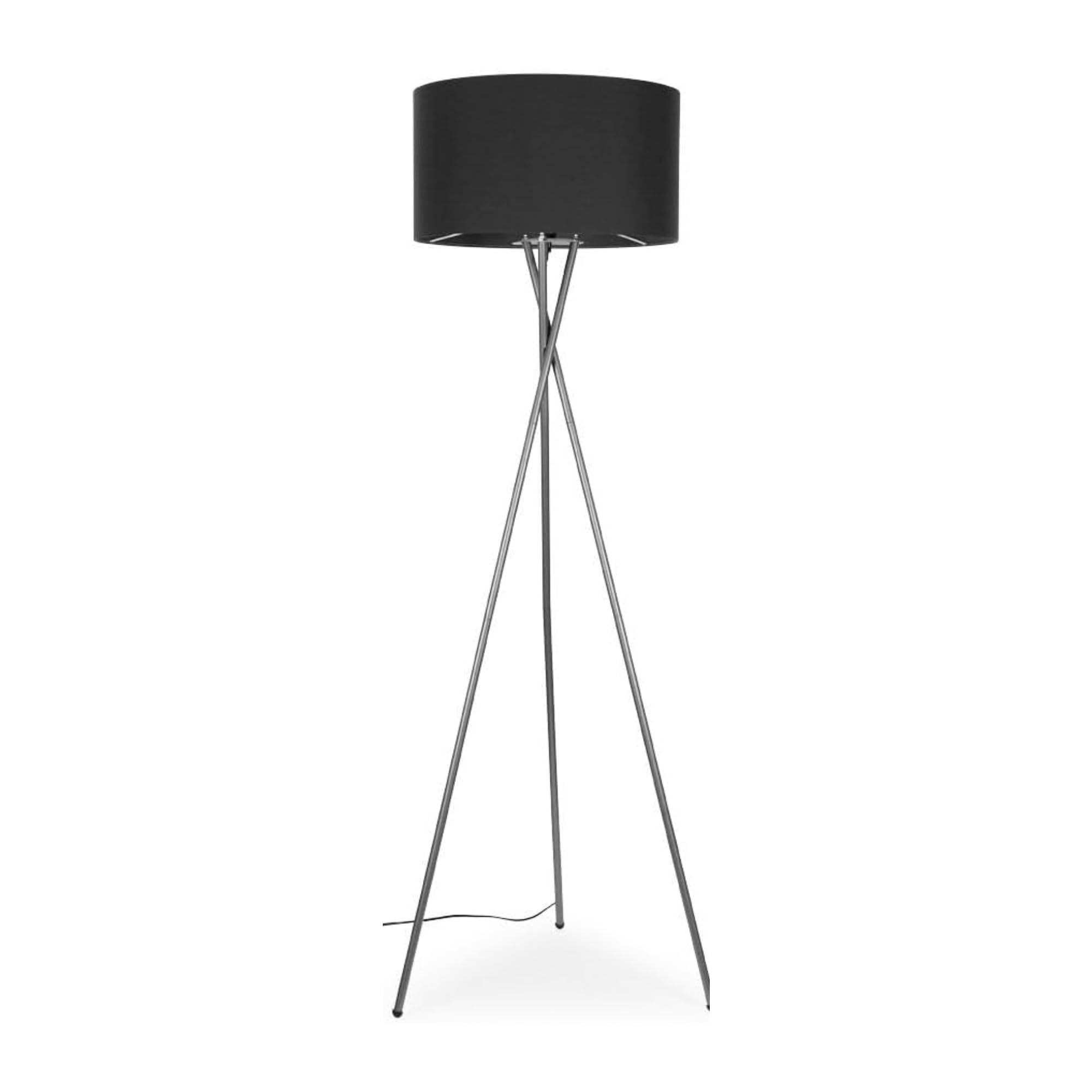 Miron 155cm Camden Tripod Chrome Floor Lamp with Large Reni Shade