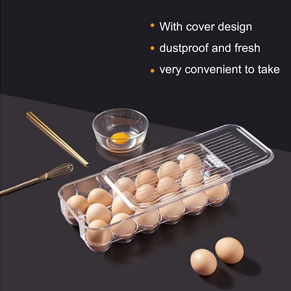 Caja De Almacenamiento De Huevos - Caja De Plástico para Huevos, Caja De Plástico con Tapa, Organizador De Almacenamiento para 17 Huevos, Caja De Plástico para Huevos para Nevera