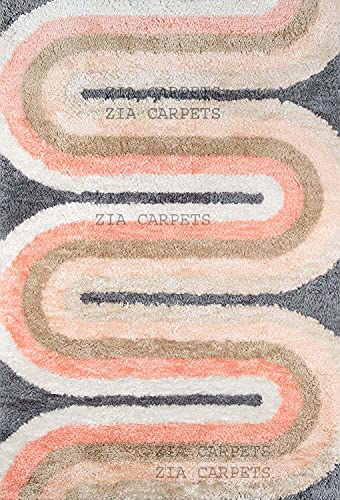 Image of Modern Quality Carpet /Trending Design Hand Woven Fluffy Rug /Mats for Bedroom /Dinning Hall /Living Room 2-inch Thick [Size 12x12 Square]