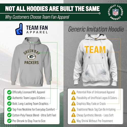 Image of Team Fan Apparel NFL Gameday Hoodie Pullover Sweatshirt for Men and Women | Officially licensed NFL Gameday fleece pullover - kangaroo pocket, ribbed cuffs, drawstring hood, unisex fit