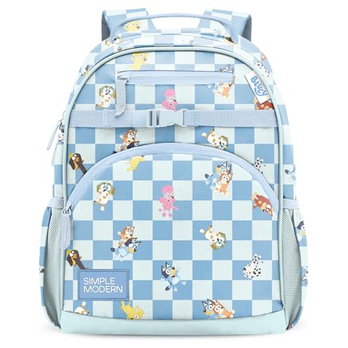 Simple Modern Medium Bluey Toddler Backpack for School Girls and Boys | Kindergarten Elementary Kids Backpack | Fletcher Collection | Kids - 15 tall | Bluey Checkmate