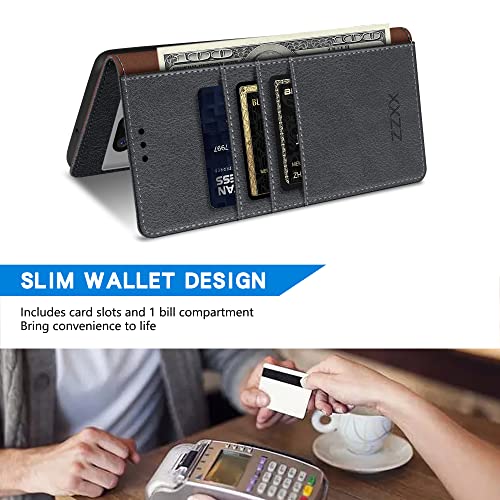 Image of ZZXX for Google Pixel 7a Wallet Case Magnetic Closure 6.1 inch,Grey