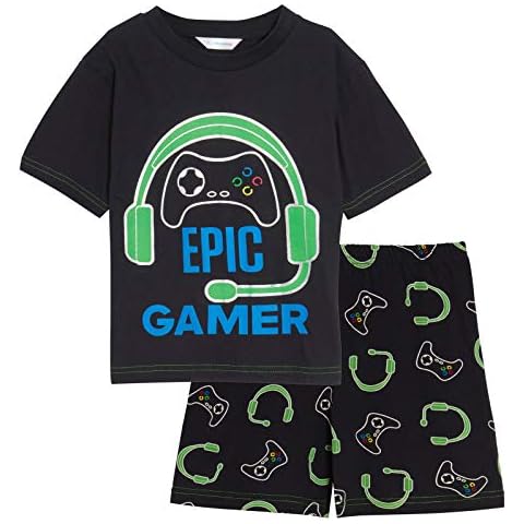 Ultimate Kids Boys Epic Gamer Short Pyjamas Black 9-10 Years Cover