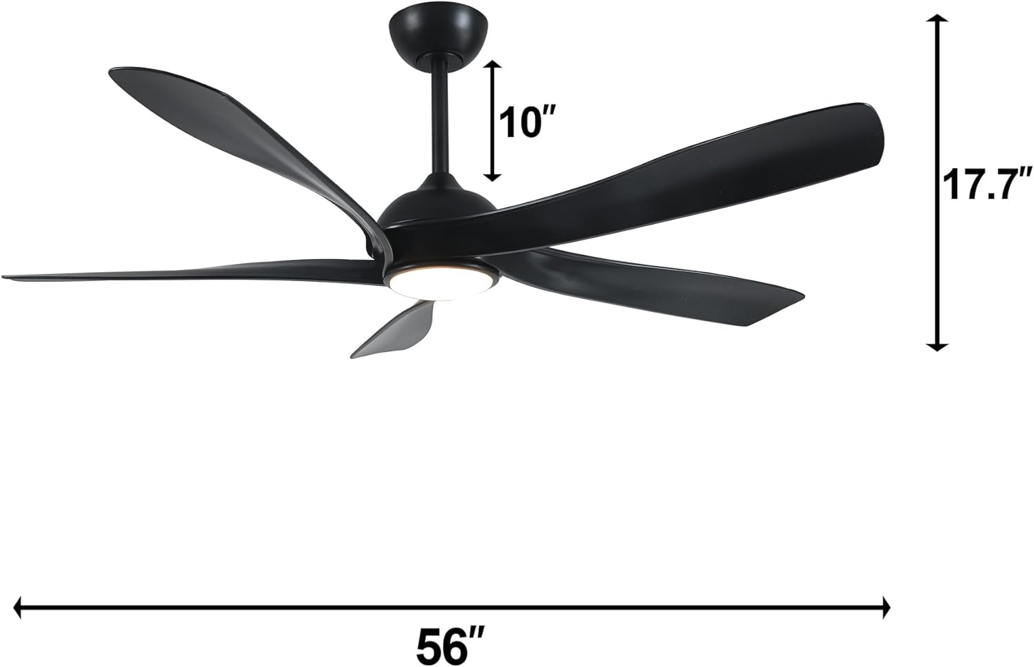 Fergus 5-Blade Lighted Ceiling Fan with LED Lamp with Remote