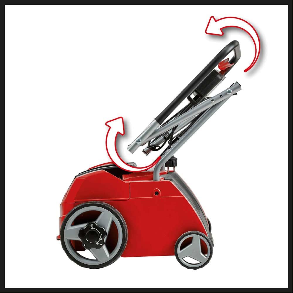 Einhell - Escarificador y aireador eléctrico para césped, 1200 W, 28 L, Cable de 10 m, 3 Profundidades de Trabajo, escarificador y aireador cambiables - GC-SA 1231/1 rastrillo de eliminación para