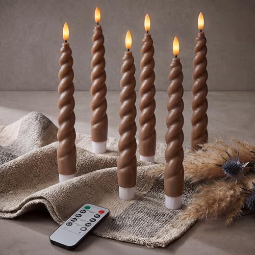 Velas LED de espiral trenzada para cenas románticas y decoración de mesas de comedor