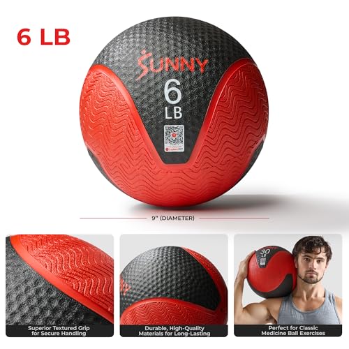 Sunny Health & Fitness 6 LB Medicine Ball with Premium Dual Textured Grip - image 7