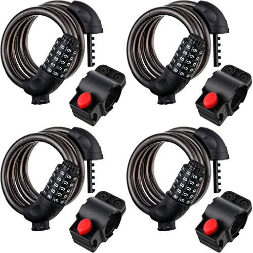 4 Pcs 5-Digit Combo Bike Locks