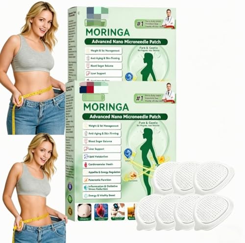 Moringa NAD+ 10 in 1 Nano Patch 2026 Neu Nano-Mikronadelpfaster Natürliche Inhaltsstoffe Discreet Nano Plasters for Daily Body Care & Skin Balance 2 Boxes comfort