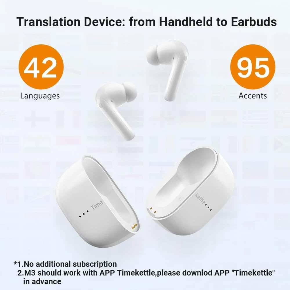 Timekettle M3 3-in-1 Language Earbuds 43 LanguagesOffline Translator - Dettaglio