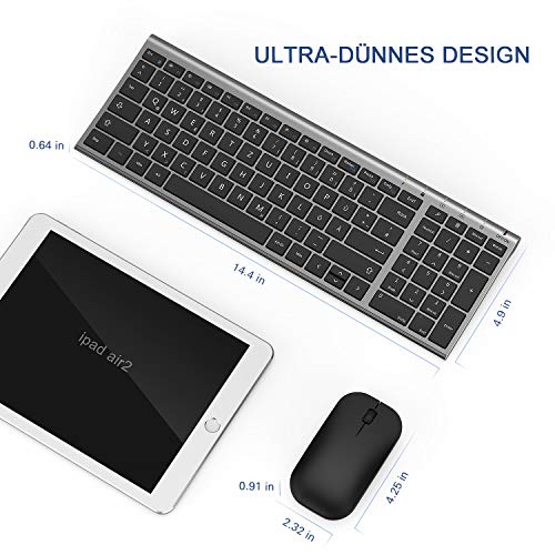 Kabelloses Tastatur-Maus-Set von seenda in Grau