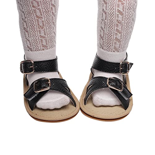 EnJoCho Boys Sneakers Infant Boys Girls Open Toe Solid Tassels Shoes First Walkers Shoes Summer Toddler Flat Sandals (Black-c#whbf, 6-12 Months)4