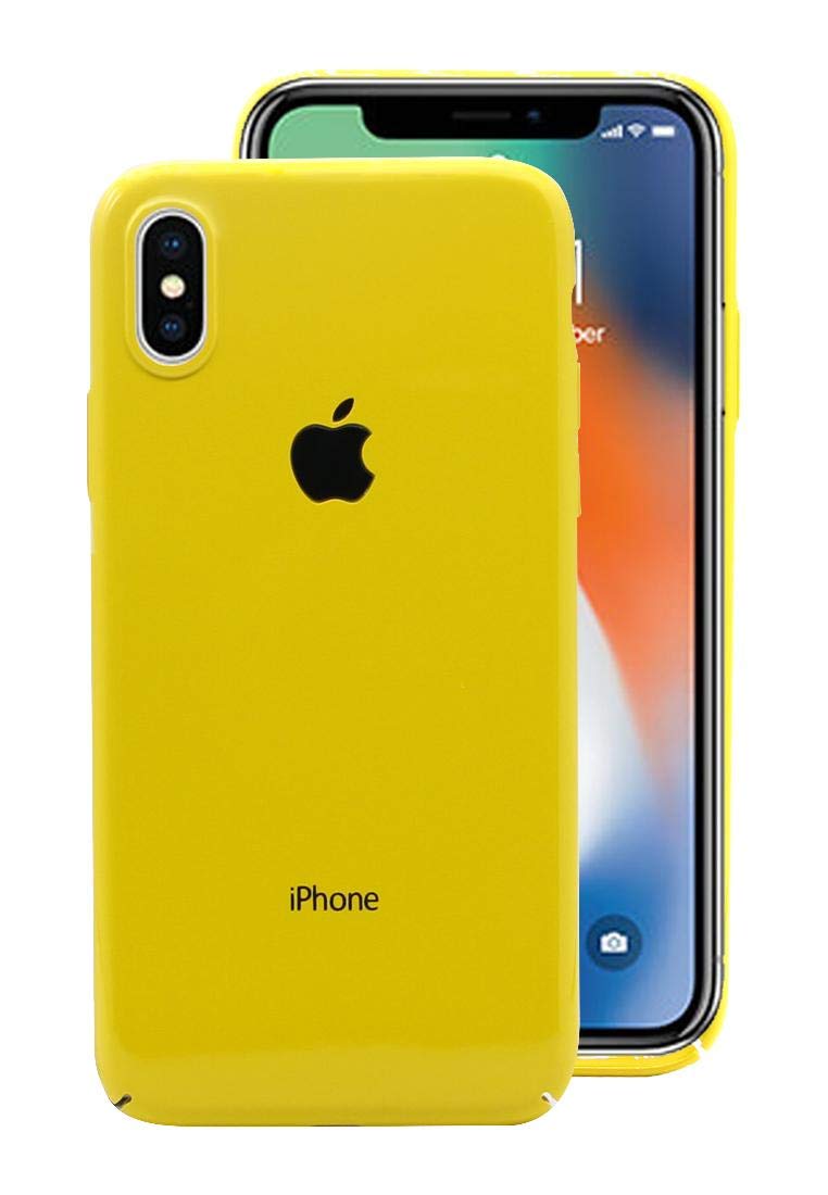 HiCoolUltra-Slim Protective Case Cover with Screen Protector for iPhone X in Yellow