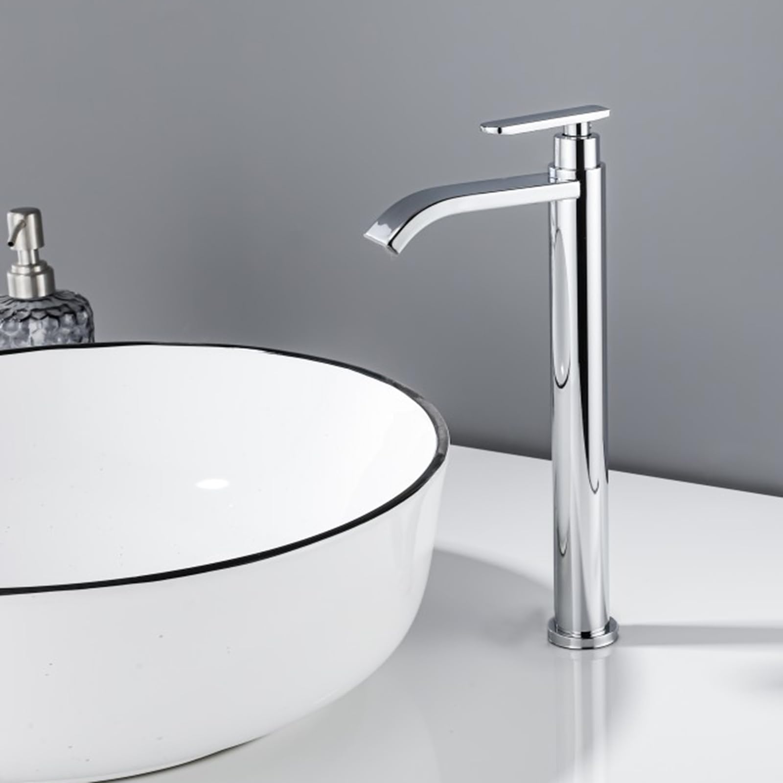 Waschtischarmatur Wasserfall Hoch Verchromt Wasserfall Wasserhahn Bad Nur Kaltwasser Einhebelmischer