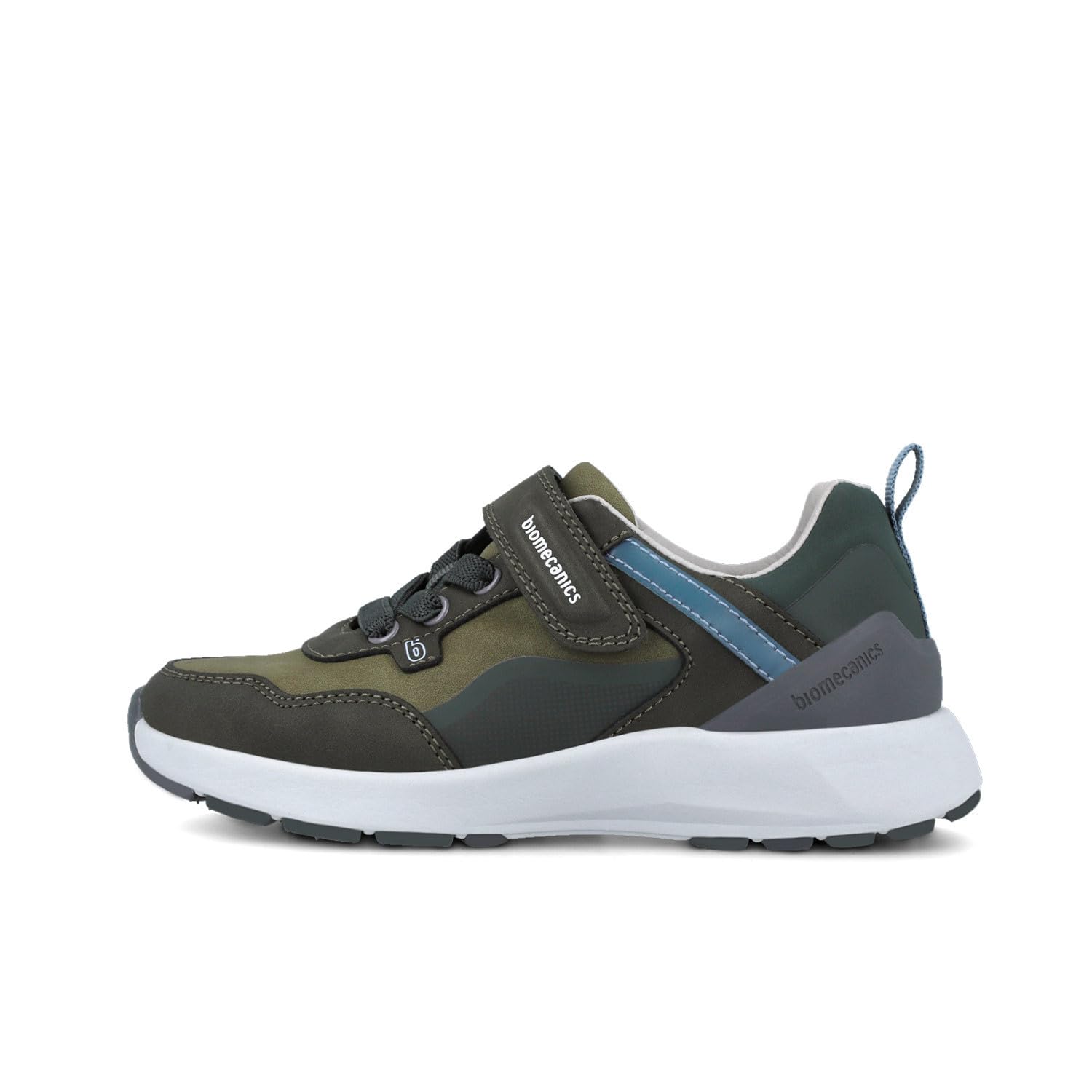 Biomecanics Zapatillas Niño 251277-A089 | Azul Marino y Eléctrico y Rojo | Cierre Adhesivo + Cordones Elásticos | Suela Antideslizante
