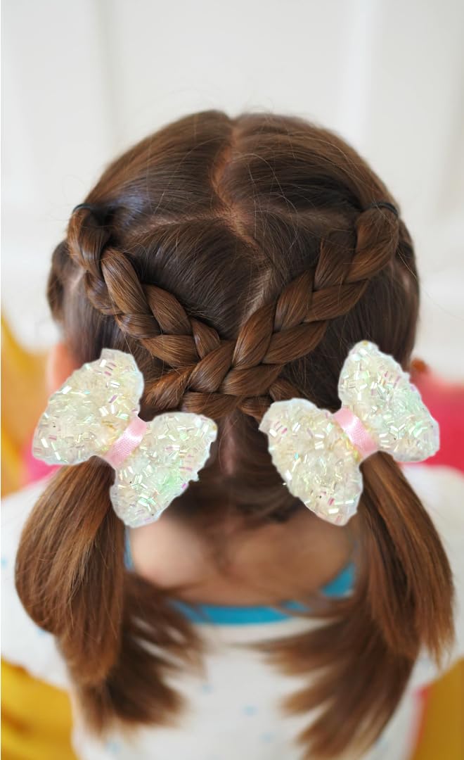 Frillz and Frolic Rainbow Reflection White and Pink Hair Bows (2inches) for Girls - Pack of Two (B0C5M7ZXR5) Amazon Price History, Amazon Price Tracker