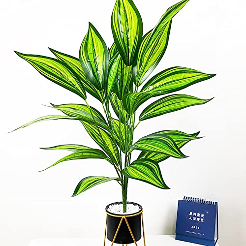ZAW Palmera de 75 cm, 26 hojas, plantas de palmeras artificiales grandes, ramo de árbol de monstera tropical, hojas de plástico de tacto real, follaje de pared para decoración del hogar, plantas