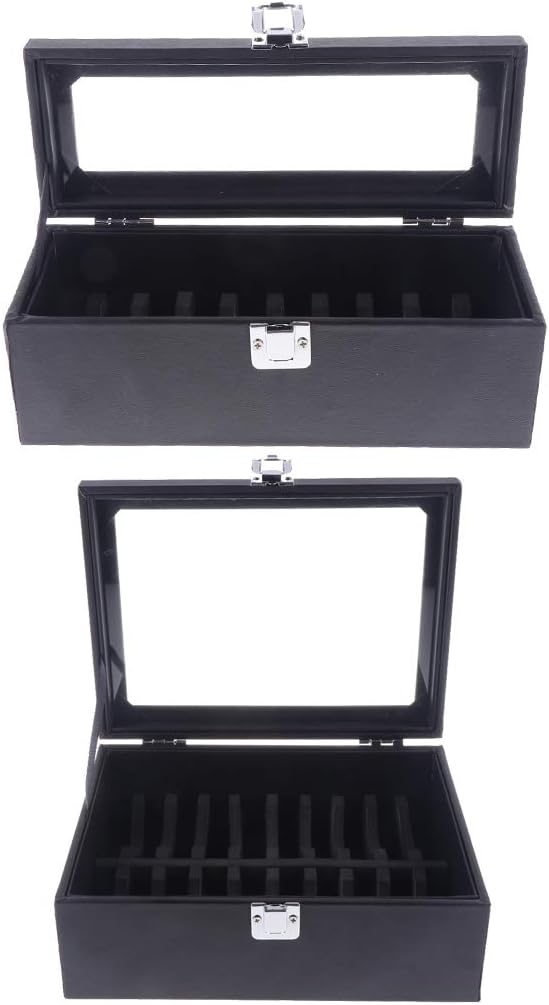 1020 Slots Display Box Tray PU Leather Jewelry Storage Holder Case - Black 20 Slots, 008088706c3faf28f2fb5873eb6ff09b