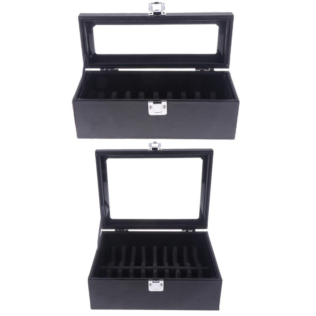 1020 Slots Display Box Tray PU Leather Jewelry Storage Holder Case - Black 20 Slots, 008088706c3faf28f2fb5873eb6ff09b