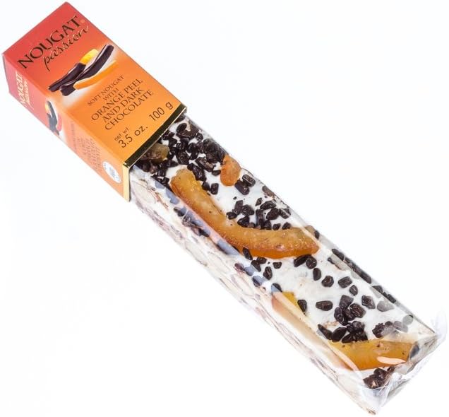 Quaranta Torrone Soft Nougat Bar Dark Chocolate and Orange Peel 100g